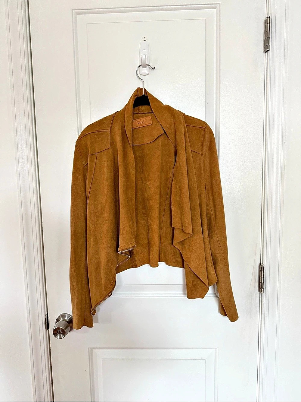 BLANKNYC Morning Jack Suede Moto Jacket Brown